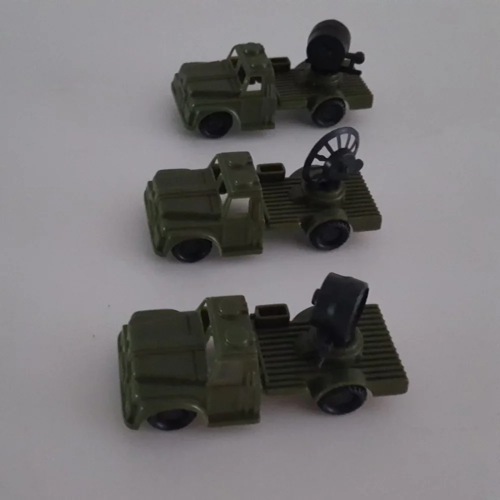 Vintage Green Plastic Army Military Vehicles Small